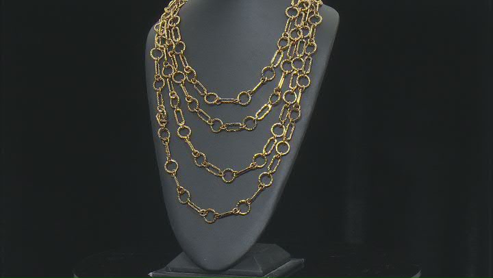 Round and Oval Pattern Link Unfinished Chain in Antiqued Gold Tone Appx 3M in length Video Thumbnail
