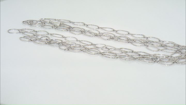 Oval and Baroque Link Unfinished Chain in Antiqued Silver Tone appx 3M length Video Thumbnail