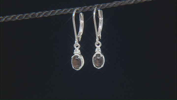 Golden Sheen Sapphire with Lab White Sapphire Rhodium Over Sterling Silver Jewelry Set 5.13ctw Video Thumbnail