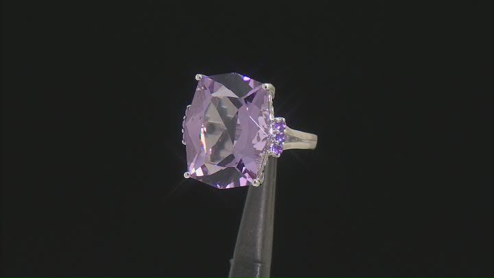 Lavender Amethyst Rhodium Over Sterling Silver Ring 14.61ctw Video Thumbnail