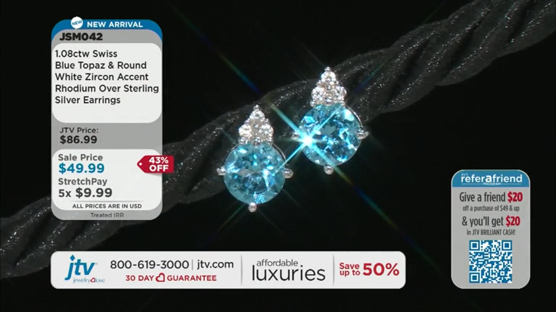 Swiss Blue Topaz Rhodium Over Sterling Silver Earrings 1.14ctw Video Thumbnail