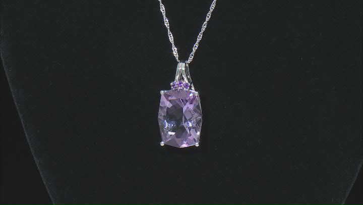Lavender Amethyst Rhodium Over Sterling Silver Pendant With Chain 14.47ctw Video Thumbnail