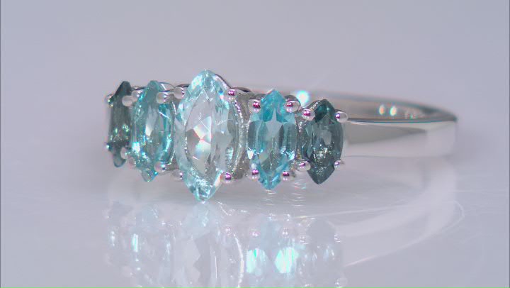Sky Blue Topaz Rhodium Over Sterling Silver Ring 1.34ctw Video Thumbnail