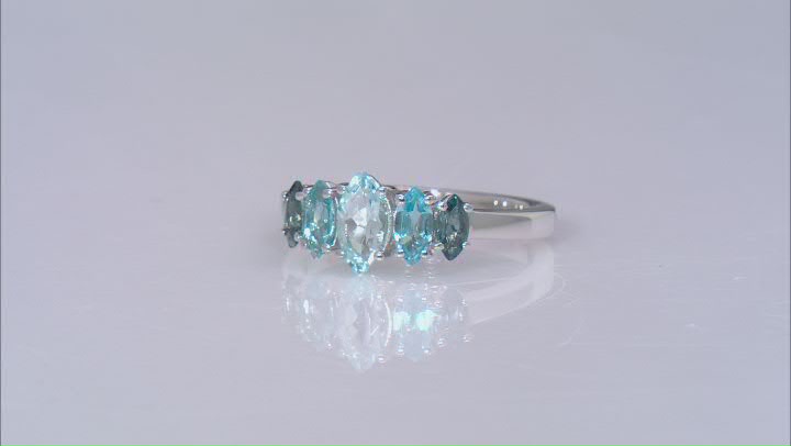 Sky Blue Topaz Rhodium Over Sterling Silver Ring 1.34ctw Video Thumbnail