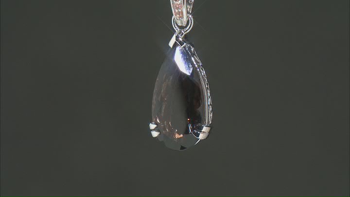 Brown Smoky Quartz With Andalusite Rhodium Over Sterling Silver Pendant/Chain 7.74ctw Video Thumbnail