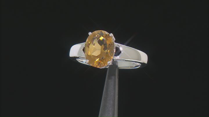 Champagne Quartz Rhodium Over Sterling Silver Solitaire Ring 2.07ct Video Thumbnail