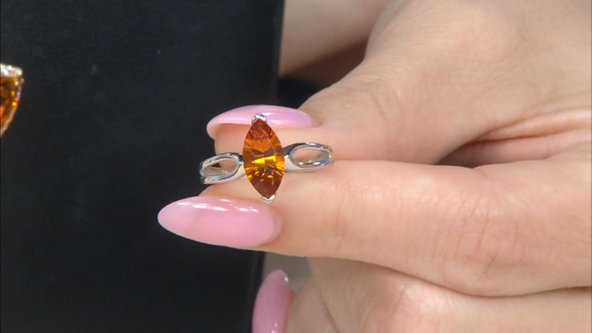 Madeira Citrine Rhodium Over Sterling Silver Solitaire Ring 1.35ct Video Thumbnail