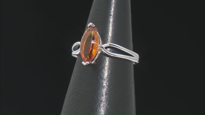 Madeira Citrine Rhodium Over Sterling Silver Solitaire Ring 1.35ct Video Thumbnail