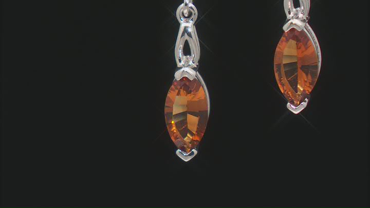 Madeira Citrine Rhodium Over Sterling Silver Dangle Earrings 1.50ctw Video Thumbnail