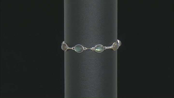 Gray Labradorite Rhodium Over Sterling Silver Bracelet Video Thumbnail