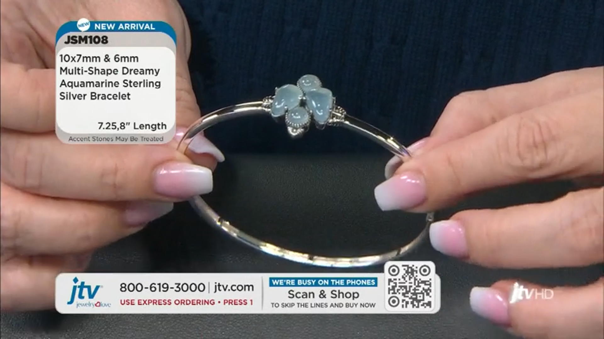 Blue Dreamy Aquamarine Sterling Silver Bracelet Video Thumbnail