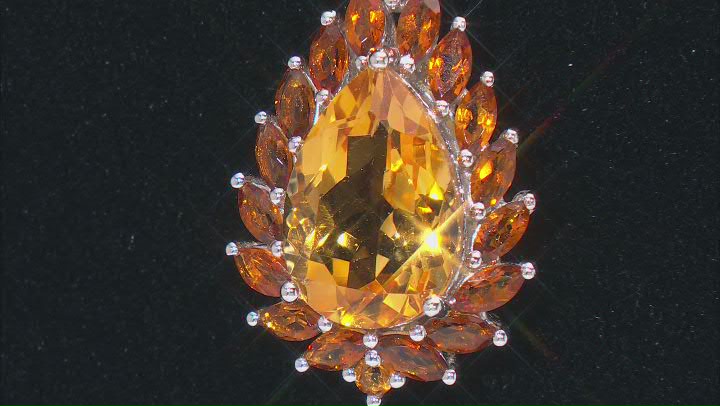 Citrine With Madeira Citrine Rhodium Over Sterling Silver Pendant With Chain 3.69ctw Video Thumbnail