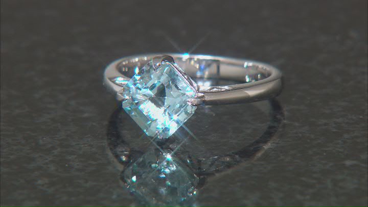 Sky Blue Glacier Topaz Rhodium Over Sterling Silver Ring 2.25ct Video Thumbnail