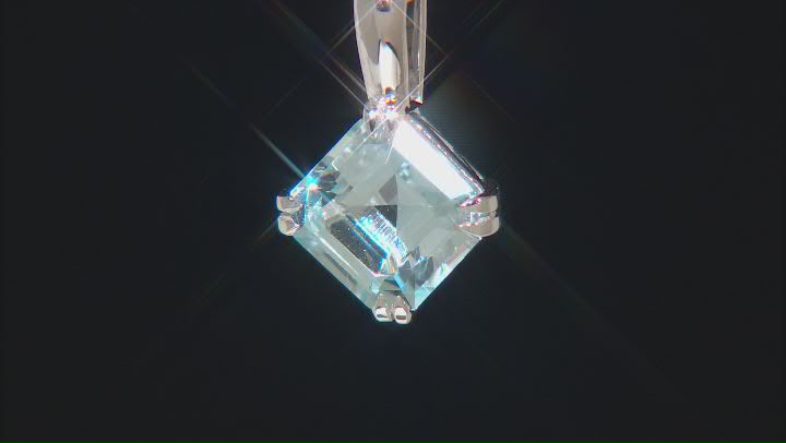 Sky Blue Glacier Topaz Rhodium Over Sterling Silver Pendant With Chain 2.25ct Video Thumbnail