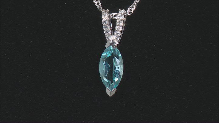 Sky Blue Topaz Rhodium Over Sterling Silver Pendant With Chain 1.70ctw Video Thumbnail