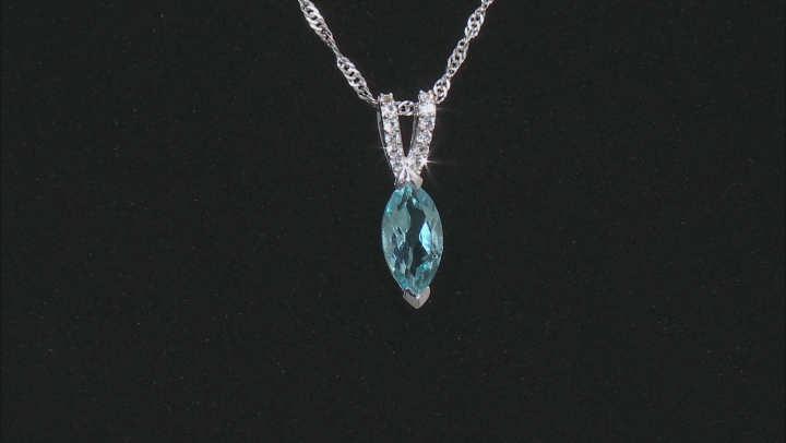 Sky Blue Topaz Rhodium Over Sterling Silver Pendant With Chain 1.70ctw Video Thumbnail