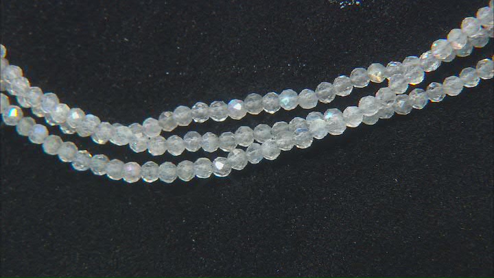 Gray Labradorite Rhodium Over Sterling Silver Multi-Strand Beaded Necklace Video Thumbnail