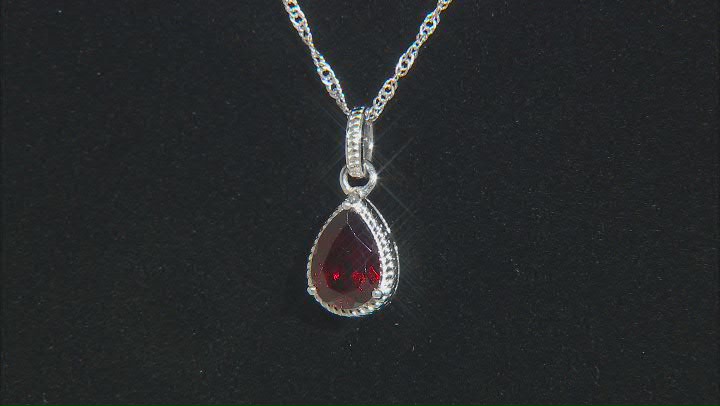 Red Garnet Rhodium Over Sterling Silver Pendant With Chain 1.62ct Video Thumbnail