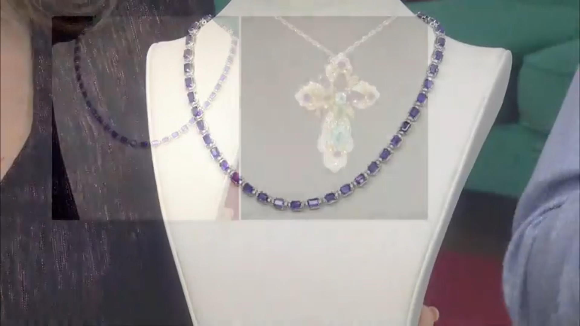 Purple African Amethyst With White Zircon Rhodium Over Sterling Silver Necklace 18.66ctw Video Thumbnail