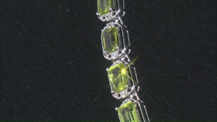 Green Peridot With White Zircon Rhodium Over Sterling Silver Necklace 18.35ctw Video Thumbnail