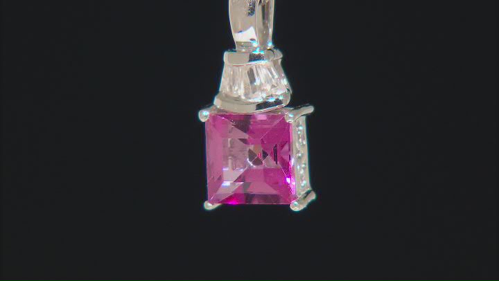 Pink Topaz With White Zircon Rhodium Over Sterling Silver Pendant With Chain 2.14ctw Video Thumbnail