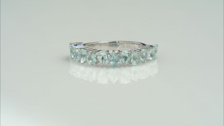 Sky Blue Glacier Topaz Rhodium Over Sterling Silver Band Ring 1.94ctw Video Thumbnail