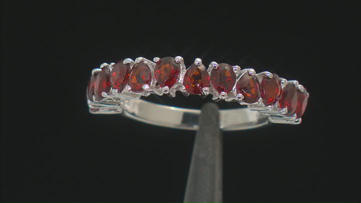 Red Garnet Rhodium Over Sterling Silver Band Ring 1.83ctw Video Thumbnail