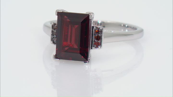 Red Garnet Rhodium Over Sterling Silver Ring 3.19ctw Video Thumbnail