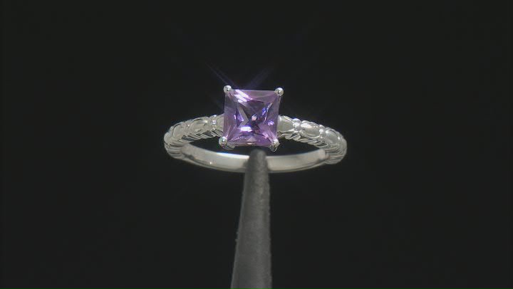 Amethyst Rhodium Over Sterling Silver Ring 1.12ct Video Thumbnail