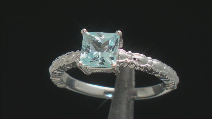 Sky Blue Topaz Rhodium Over Sterling Silver Ring 1.26ct Video Thumbnail