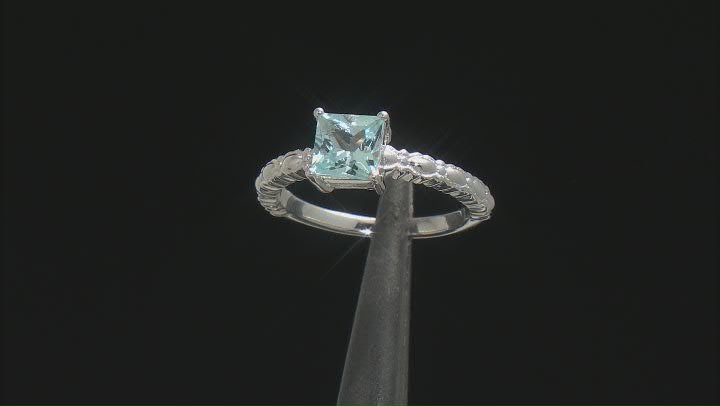 Sky Blue Topaz Rhodium Over Sterling Silver Ring 1.26ct Video Thumbnail