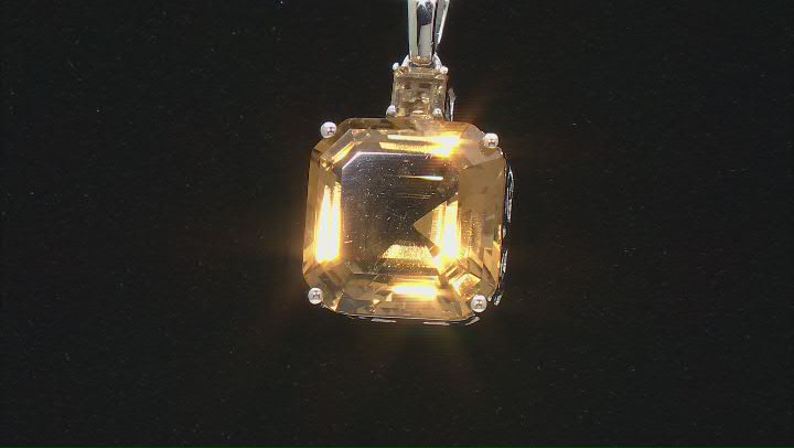 Champagne Quartz Rhodium Over Sterling Silver Pendant With Chain 6.71ctw Video Thumbnail