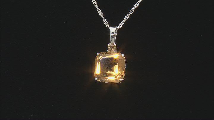 Champagne Quartz Rhodium Over Sterling Silver Pendant With Chain 6.71ctw Video Thumbnail