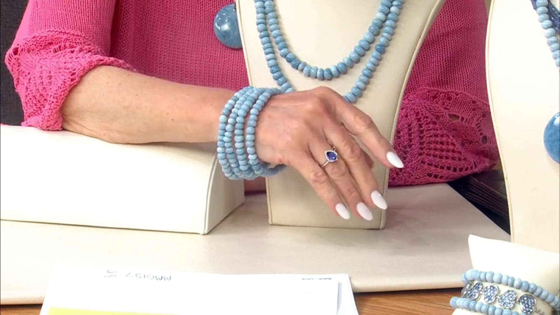 Blue Opal Stretch Bracelet Set of 2 Video Thumbnail