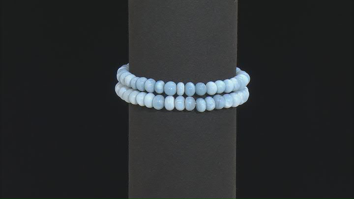 Blue Opal Stretch Bracelet Set of 2 Video Thumbnail