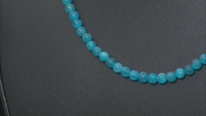 Blue Neon Apatite Rhodium Over Sterling Silver Beaded Necklace Video Thumbnail