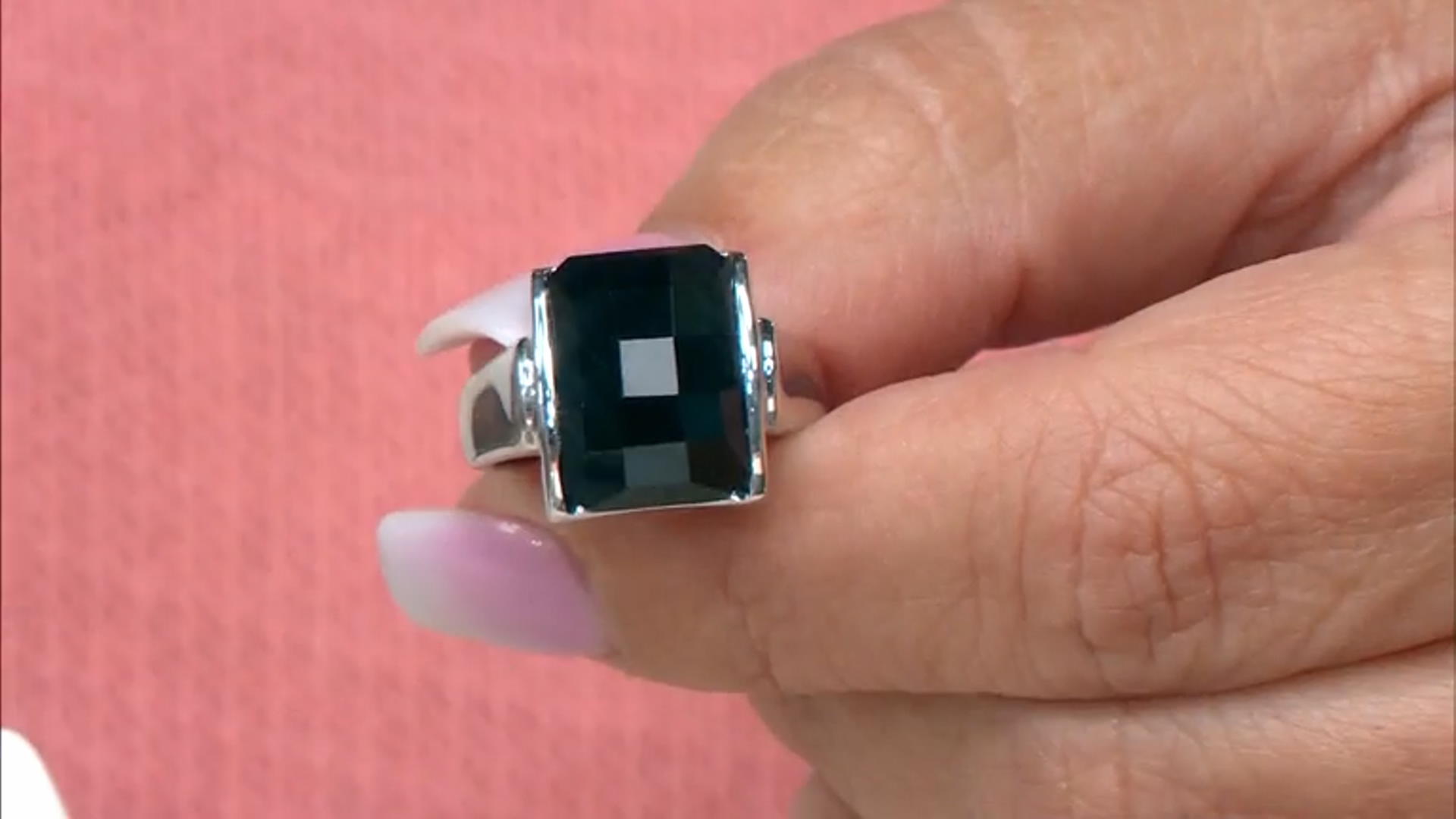 Black Onyx Rhodium Over Sterling Silver Ring Video Thumbnail