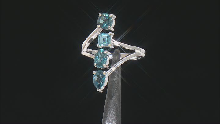 London Blue Topaz Rhodium Over Sterling Silver Ring 1.60ctw Video Thumbnail