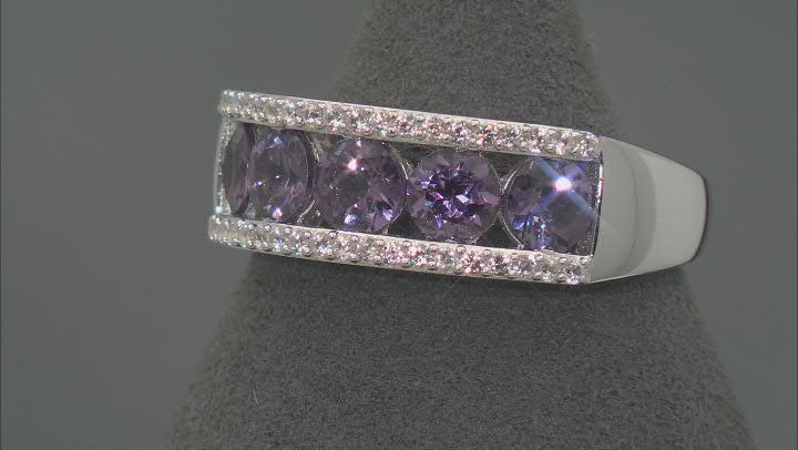 Purple Spinel Rhodium Over Sterling Silver Band Ring 1.85ctw Video Thumbnail