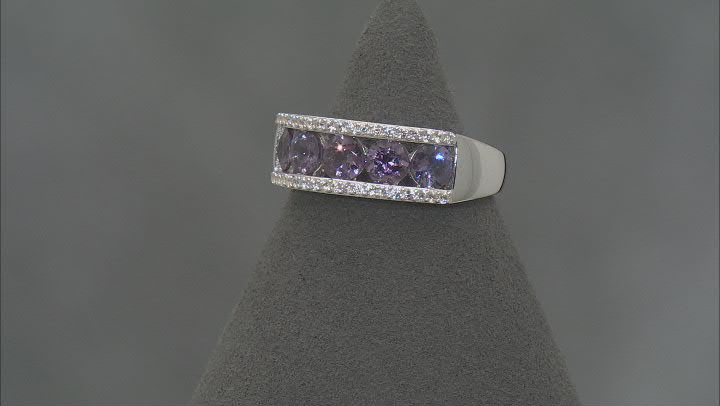 Purple Spinel Rhodium Over Sterling Silver Band Ring 1.85ctw Video Thumbnail
