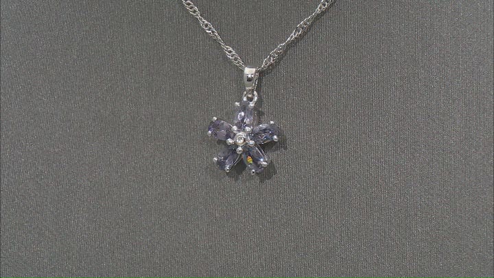 Purple Spinel Rhodium Over Sterling Silver Pendant With Chain 1.08ctw Video Thumbnail