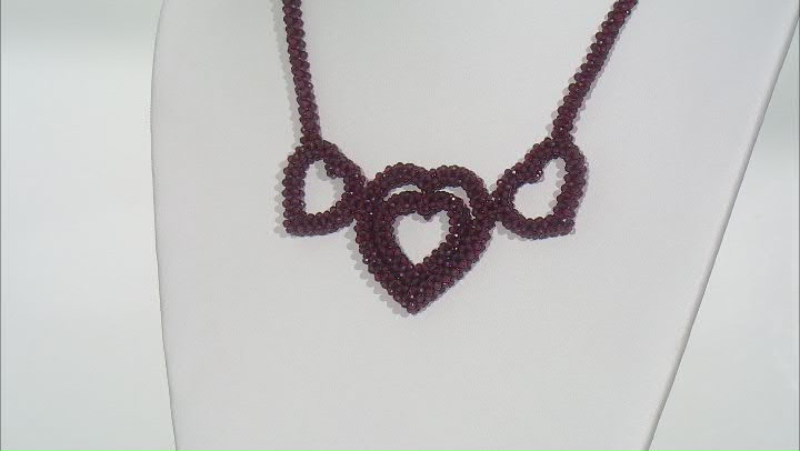 Red Garnet Heart Necklace Video Thumbnail