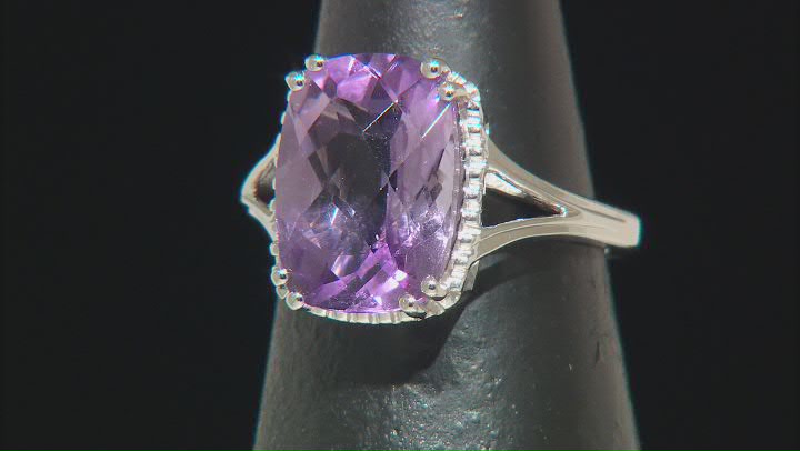 Lavender Amethyst Rhodium Over Sterling Silver Ring 5.95ctw Video Thumbnail