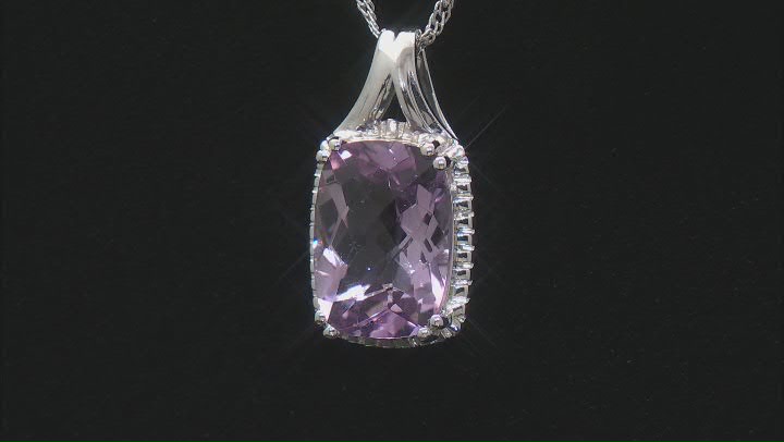 Lavender Amethyst Rhodium Over Sterling Silver Pendant with Chain 5.95ctw Video Thumbnail