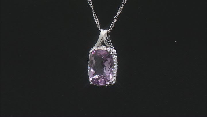 Lavender Amethyst Rhodium Over Sterling Silver Pendant with Chain 5.95ctw Video Thumbnail