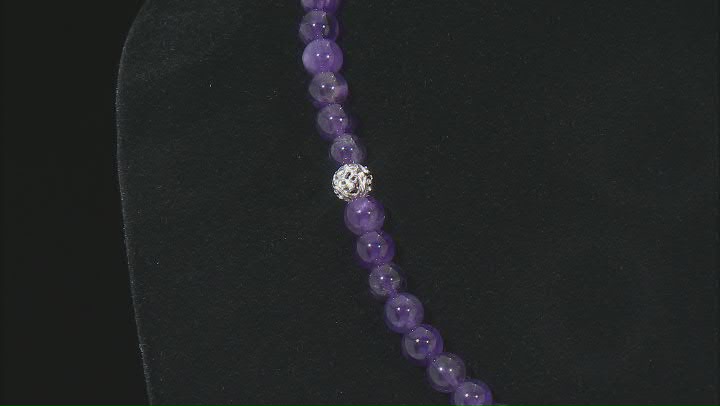 Purple Amethyst Rhodium Over Sterling Silver Bolo Necklace Video Thumbnail