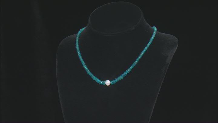 Neon Apatite Rhodium Over Sterling Silver Necklace Video Thumbnail