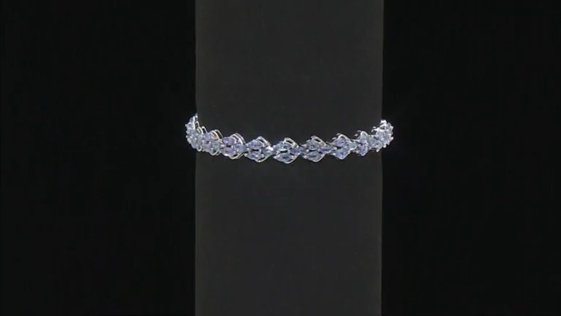 Blue Tanzanite Rhodium Over Sterling Silver Bracelet  8.31ctw Video Thumbnail
