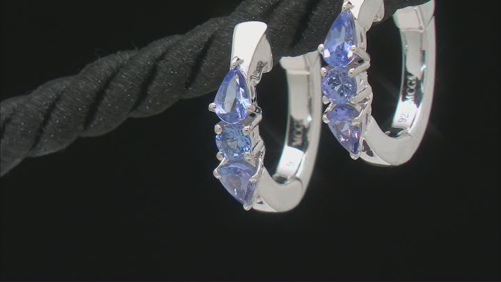 Blue Tanzanite Rhodium Over Sterling Silver Earrings 0.93ctw Video Thumbnail