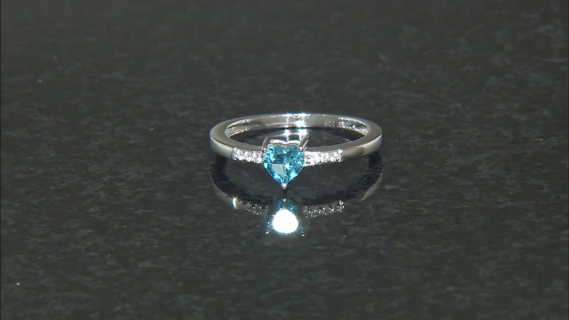 Swiss Blue Topaz Rhodium Over Sterling Silver Ring 0.49ctw Video Thumbnail